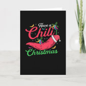 Heet Chili Pepper Kerstontwerp, Unisex Kaart (Voorkant)