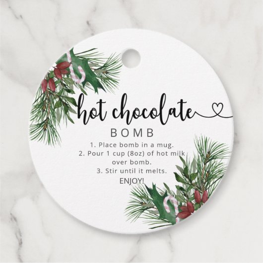 Heet chocolade bom label. Groene hete cacaobom F Bedankjes Labels (Voorkant)