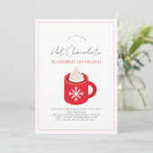 Heet Chocolade/Cacao Red Mok Holiday Party Kaart (Staand voorkant)