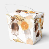 Heet-Chocolade Cinnamon Oranje Seizoensgroeten Bedankdoosjes (Achterkant)