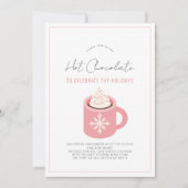 Heet chocolade/Cocoa roze Mok feestdag Kaart (Voorkant)