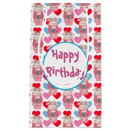 Heet-chocolade- en Hearts-cadeautas Klein Cadeauzakje (Voorkant)