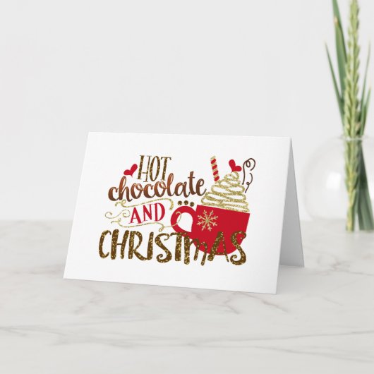Heet chocolade en kerstfeestmaal glitter Sparkle Kaart (Voorkant)