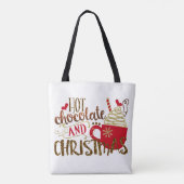 Heet chocolade en kerstfeestmaal glitter Sparkle Tote Bag (Achterkant)