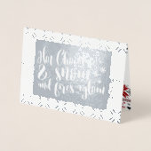 Heet chocolade- en sneeuwritme-ontwerp folie kaarten (Voorkant)