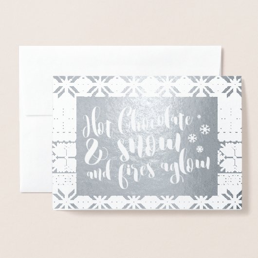 Heet chocolade- en sneeuwritme-ontwerp folie kaarten (Voorkant met envelop)