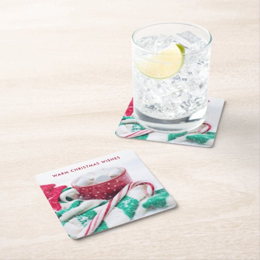 Heet chocolade en snoepriet Warm kerstgerei Kartonnen Onderzetters (Insitu)