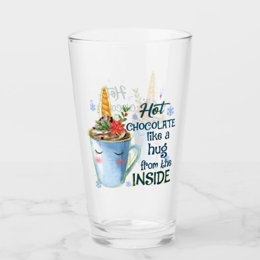Heet Chocolade Unicorn Glas (Voorkant)