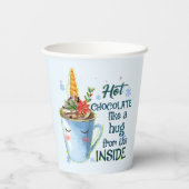 Heet Chocolade Unicorn Papieren Bekers (Achterkant)