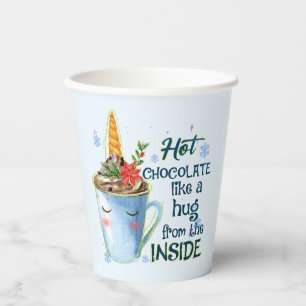 Heet Chocolade Unicorn Papieren Bekers
