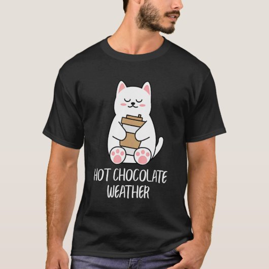 Heet Chocolade Weer Cacao Schattige Kat T-shirt (Voorkant)