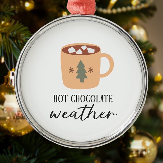 Heet Chocolade Weer Feestelijke Vakantie Kerstmis Metalen Ornament