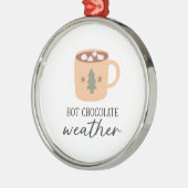 Heet Chocolade Weer Feestelijke Vakantie Kerstmis Metalen Ornament (Links)
