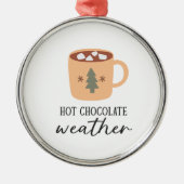 Heet Chocolade Weer Feestelijke Vakantie Kerstmis Metalen Ornament (Voorkant)