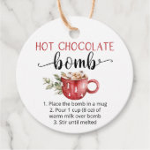 Heet-chocoladebom cute waterverf  bedankjes labels (Voorkant)