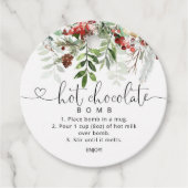 Heet chocoladebom label. Evergreen hot cacaobom Bedankjes Labels (Voorkant)