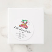 Heet chocoladebom label. Evergreen hot cacaobom Bedankjes Labels (In situ)