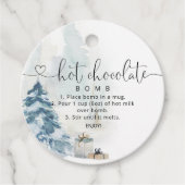 Heet chocoladebom label. Winterhete cacaombom Bedankjes Labels (Voorkant)