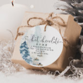 Heet chocoladebom label. Winterhete cacaombom Bedankjes Labels