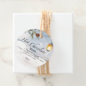 Heet chocoladebom label. Winterhete cacaombom Bedankjes Labels (In situ)