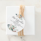 Heet chocoladebom label. Winterhete cacaombom Bedankjes Labels (In situ)