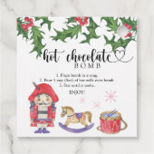 Heet chocoladebom label. Winterhete cacaombom Bedankjes Labels (Achterkant)