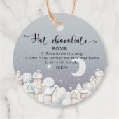 Heet chocoladebom label. Winterhete cacaombom Bedankjes Labels (Achterkant)