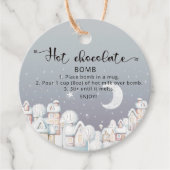 Heet chocoladebom label. Winterhete cacaombom Bedankjes Labels (Voorkant)