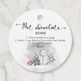 Heet chocoladebom label. Winterhete cacaombom Favo Bedankjes Labels