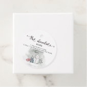 Heet chocoladebom label. Winterhete cacaombom Favo Bedankjes Labels (In situ)