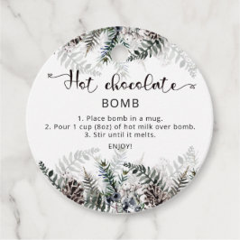 Heet chocoladebom label. Winterhete cacaombom Favo Bedankjes Labels