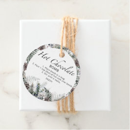 Heet chocoladebom label. Winterhete cacaombom Favo Bedankjes Labels