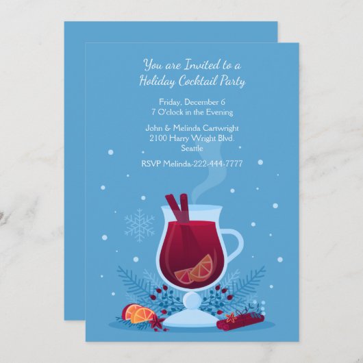 Heet-Cider- en Sneeuwfeestdag Kaart (Voorkant / Achterkant)