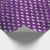 Heet Confetti Silver Grey Glitter Paars Plum Cadeaupapier (Hoek)