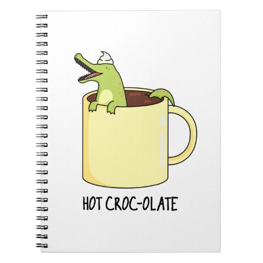 Heet Croc-colade Grappige Krokodil Woordspeling Notitieboek (Voorkant)