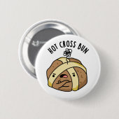 Heet Cross Bun Grappig Eten Pun Ronde Button 5,7 Cm (Voorkant /achterkant)