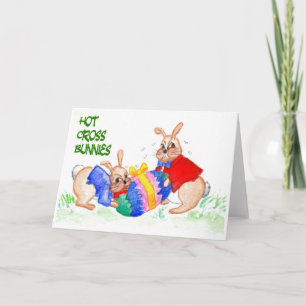 Heet Cross Bunnies Pasen Kaart