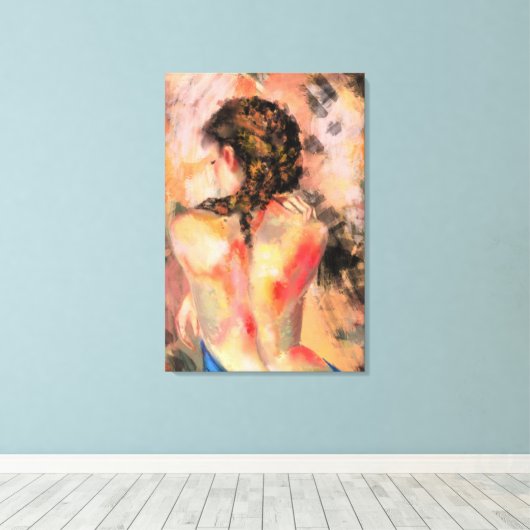 Heet Dameslichaam - Abstracte Vrouw Lichaam Origin Canvas Afdruk (Insitu (Houten vloer))