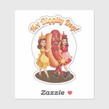 Heet Diggity Dog Custom-Cut Vinyl Sticker