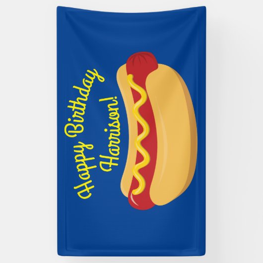 Heet Dog Kinderen van Birthday Party uit Cute Cute Spandoek (Verticaal)