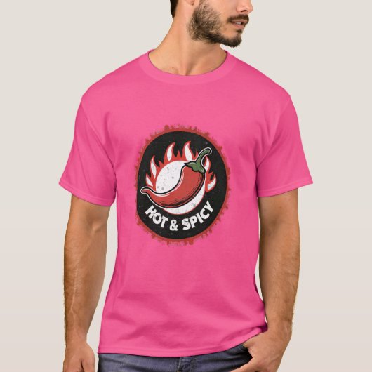 Heet en pittig Funny Chili Pepper Design T-shirt (Voorkant)