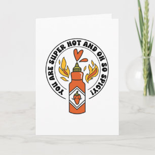 Heet en pittige hete saus Valentijnskaart Kaart