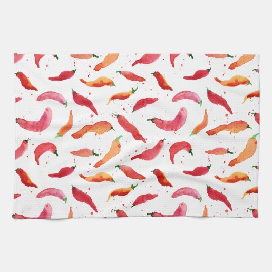 Heet en Spicy Chillies Kitchen Towel Theedoek (Horizontaal)