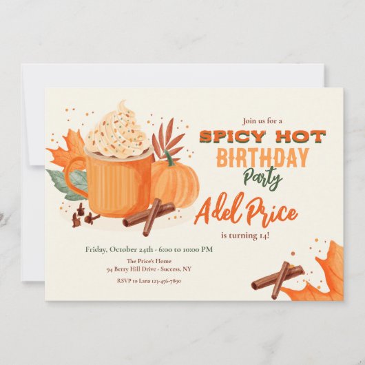 Heet en Spicy uitnodiging (Voorkant)