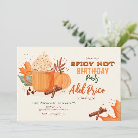 Heet en Spicy uitnodiging (Staand voorkant)