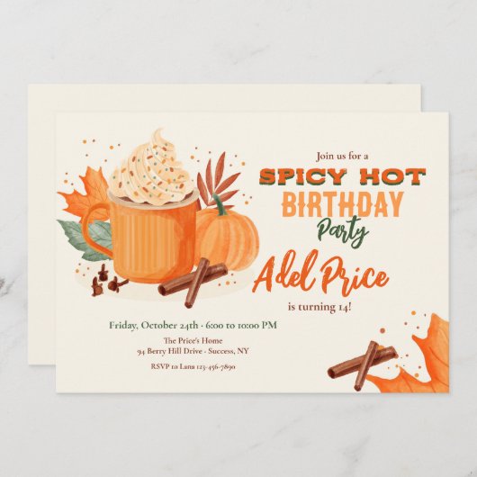 Heet en Spicy uitnodiging (Voorkant / Achterkant)