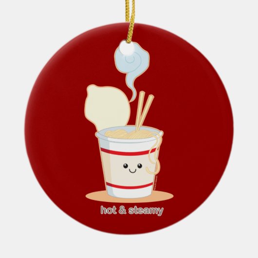 Heet en Steamy Keramisch Ornament (Voorkant)