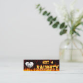 Heet en stout vuur en rood marmer hart. mini visitekaartje (Staand voorkant)