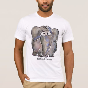 Heet en Zware Cartoon Elephant T Shirt