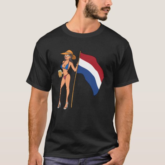 Heet Fan Meisje Nederland T-shirt (Voorkant)